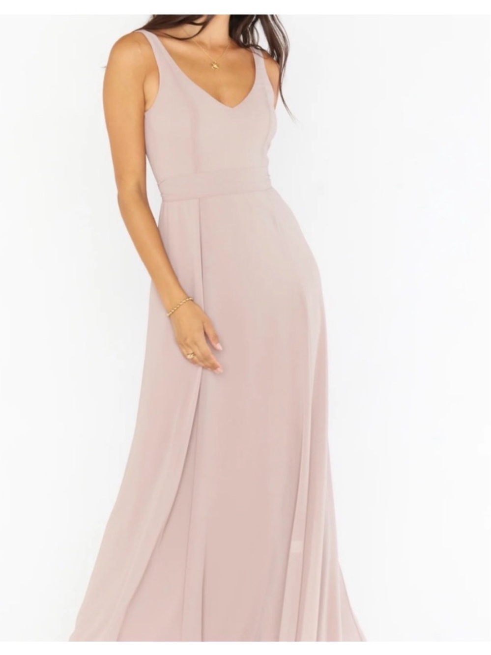 Show Me Your MuMu Jenn Sleeveless V-Neck Maxi Dress in Dusty Rose NWOT
